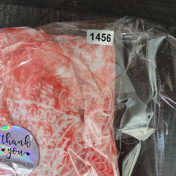 Cato Womens XL Orange White Burnout Ruffle Hem Top Blouse Boho Artsy Summer Vibe - Picture 11 of 11